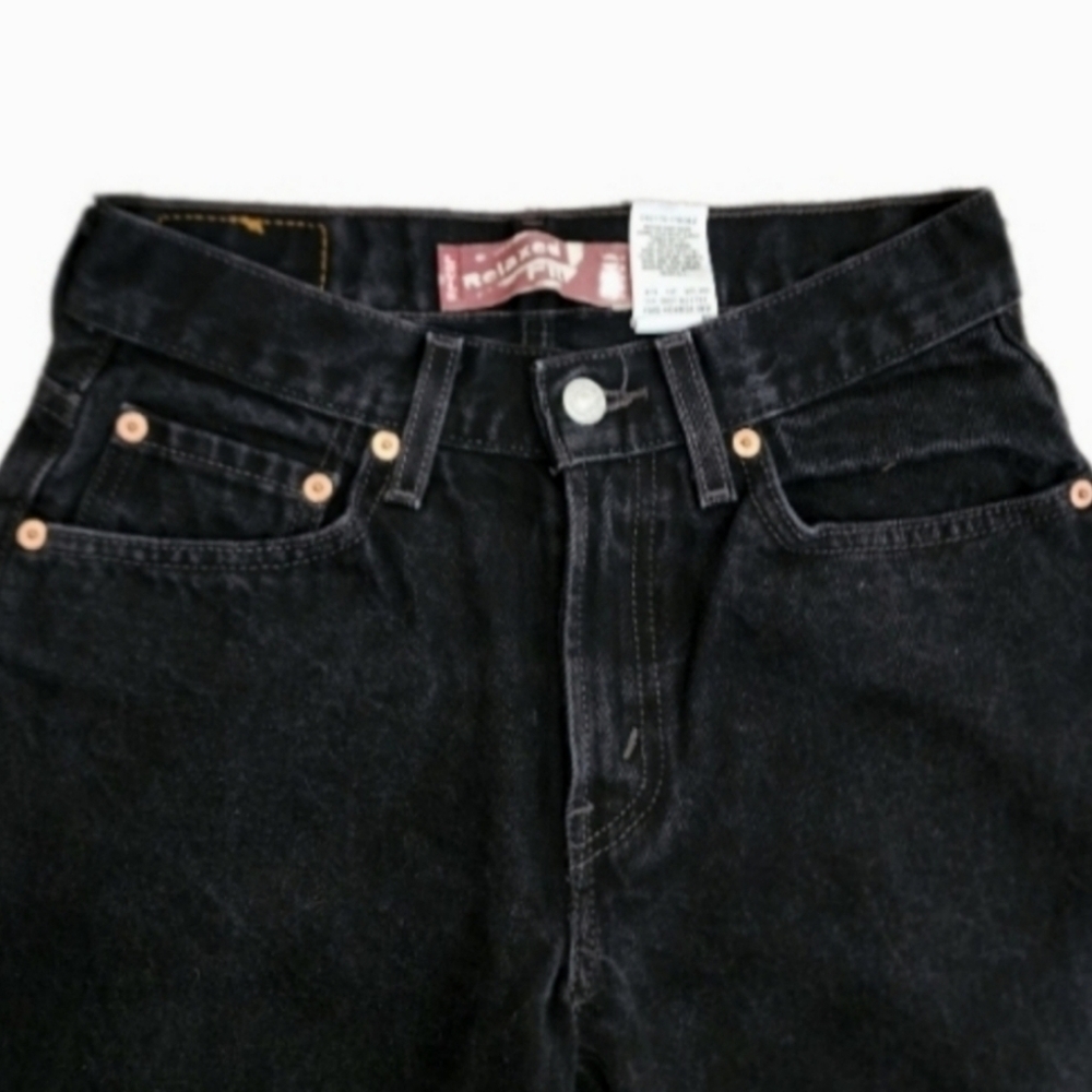Levi Strauss Boys Black Jeans Denim Black Washed Slim Size 16 W26 L28 - Picture 5 of 12